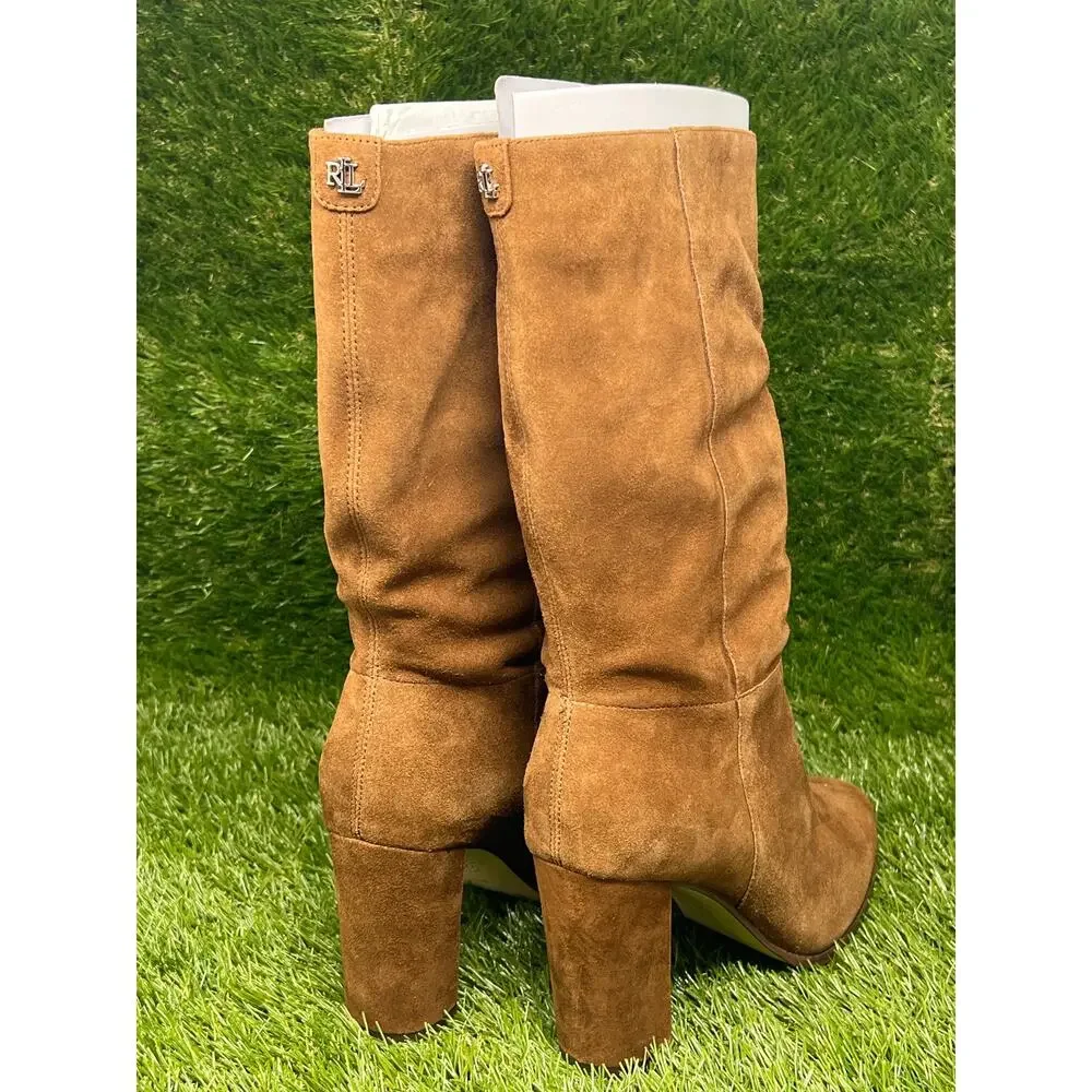 NWB Lauren Ralph Lauren Women's 8B Artizan Mid-Shaft Brown Knee High Boots